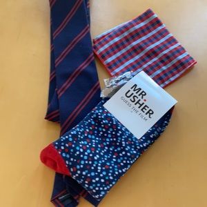 Tie/socks/pocket square/tie clip set